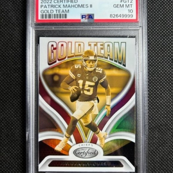 2022 Panini Certified #GT2 PATRICK MAHOMES II GOLD TEAM PSA 10 Gem Mint Chiefs - Picture 1 of 2